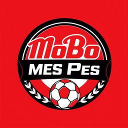 A detailed circular logo design for the YouTube channel 'MoBo Pes', inspired by professional football team logos