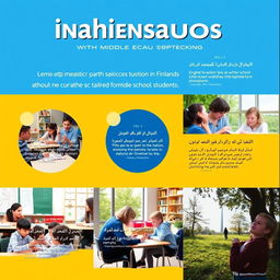 A visually appealing educational poster showcasing 8 real and natural photographs related to mathematics education in Finnish schools
