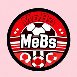 A striking circular logo design for the YouTube channel 'MoBo Pes', crafted in the style of a professional football team logo