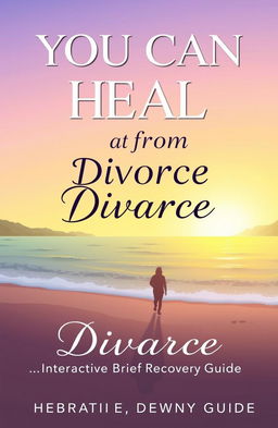A beautifully illustrated cover for a self-help book titled 'You Can Heal From Divorce: An Interactive Brief Recovery Guide'