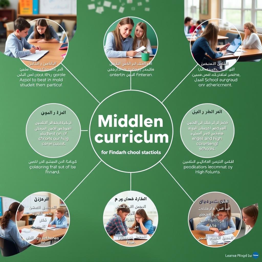 A visually appealing educational poster showcasing the mathematics curriculum for middle school students