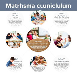 A visually appealing educational poster showcasing the mathematics curriculum for middle school students