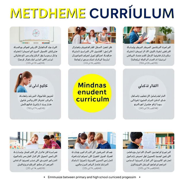 A visually appealing educational poster showcasing the mathematics curriculum for middle school students