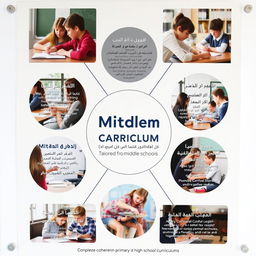 A visually appealing educational poster showcasing the mathematics curriculum for middle school students