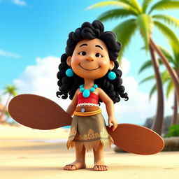 A 3D rendered cartoon character from Peanuts transformed into Moana