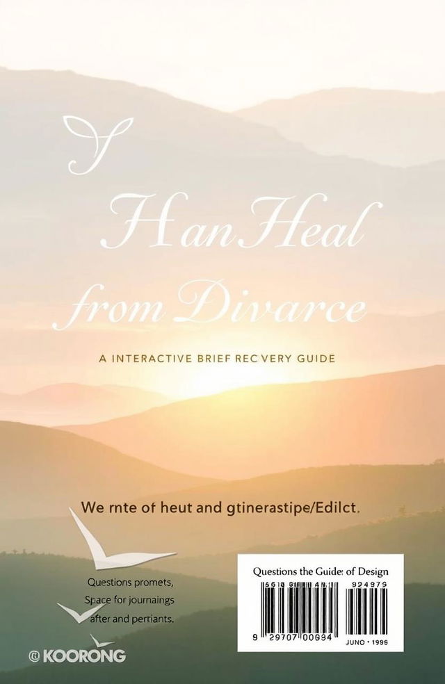 An interactive guidebook cover design titled 'You Can Heal From Divorce: An Interactive Brief Recovery Guide'