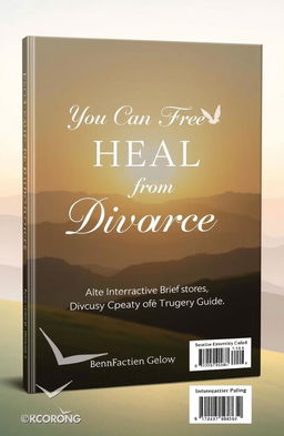 An interactive guidebook cover design titled 'You Can Heal From Divorce: An Interactive Brief Recovery Guide'