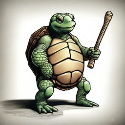 A digital art image of a wise, 400-year-old Tortle from the Dungeons and Dragons universe