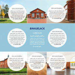 A visually appealing poster designed for middle school mathematics education, featuring 8 realistic images of Finnish schools