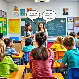 An engaging visual representation highlighting various behavioral problems in a classroom setting