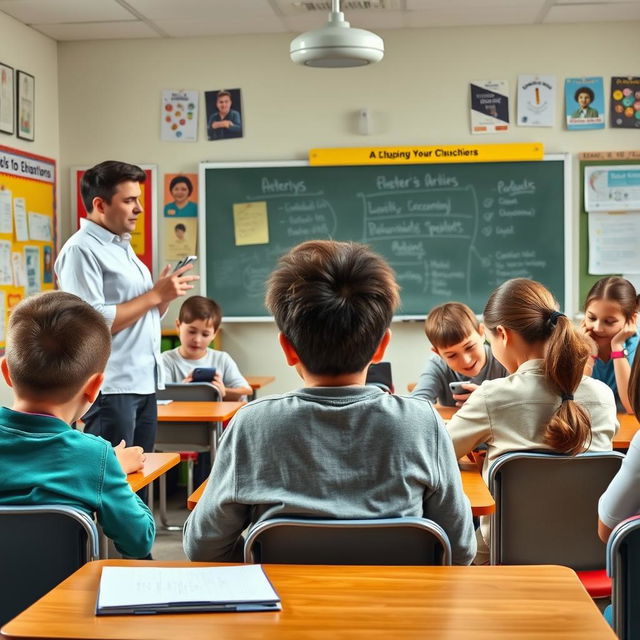 An engaging visual representation highlighting various behavioral problems in a classroom setting