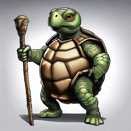 A digital art image of a wise, 400-year-old Tortle from the Dungeons and Dragons universe