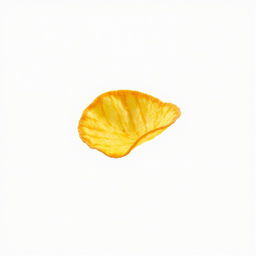 A single, realistic potato chip captured in mid-air, showcasing its crisp texture and golden-brown color with perfectly fried edges