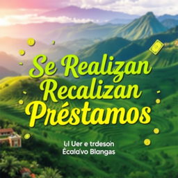 A vibrant and eye-catching poster design that says 'Se Realizan Préstamos' prominently in bold letters