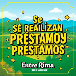 A vibrant and eye-catching poster design that says 'Se Realizan Préstamos' prominently in bold letters