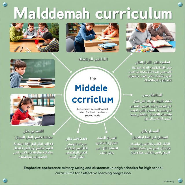 A visually appealing educational poster showcasing the mathematics curriculum for middle school students