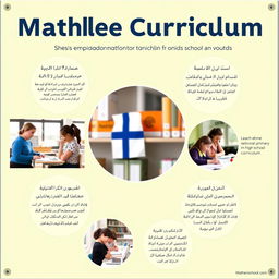 A visually appealing educational poster showcasing the mathematics curriculum for middle school students