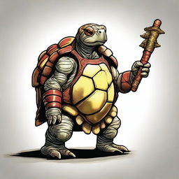 A high-quality digital art image depicts a wise, 400-year-old Tortle from the Dungeons and Dragons universe