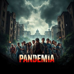 An intense and gripping movie poster for a film titled 'Pandemia'