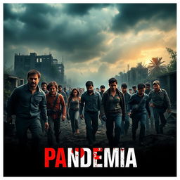 An intense and gripping movie poster for a film titled 'Pandemia'