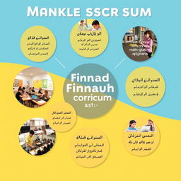 Design a visually appealing educational poster about a mathematics curriculum for middle school students