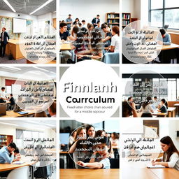 Design a visually appealing educational poster about a mathematics curriculum for middle school students