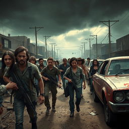 A gripping and intense scene from a post-apocalyptic world ravaged by a mysterious and deadly epidemic