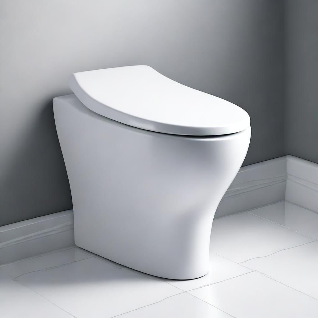 A high-quality, photo-realistic 3D render of a toilet seat