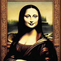 A high-quality digital art image depicting a modern interpretation of Mona Lisa