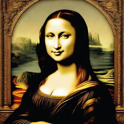 A high-quality digital art image depicting a modern interpretation of Mona Lisa