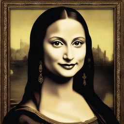 A high-quality digital art image depicting a modern interpretation of Mona Lisa