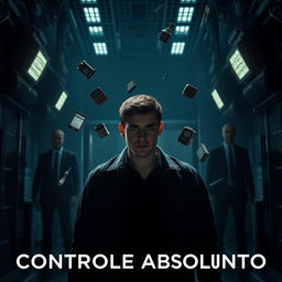 A powerful scene from the psychological thriller 'Controle Absoluto', showcasing Steven, a young man in a high-stakes moment as he realizes his telekinetic abilities