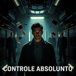 A powerful scene from the psychological thriller 'Controle Absoluto', showcasing Steven, a young man in a high-stakes moment as he realizes his telekinetic abilities