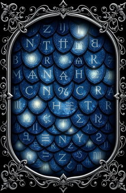 A stunning fantasy art piece featuring a border intricately adorned with silver filigree