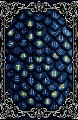 A stunning fantasy art piece featuring a border intricately adorned with silver filigree