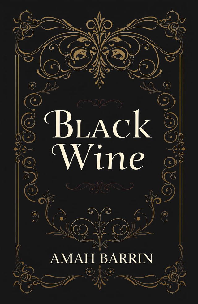 Book cover design for a novel titled 'Black Wine' by author Amah Barrin