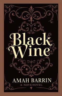 Book cover design for a novel titled 'Black Wine' by author Amah Barrin