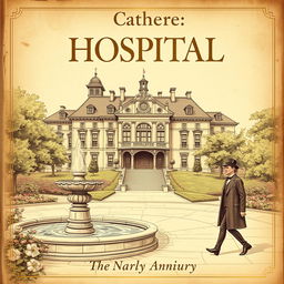 A vintage-style book cover showcasing a beautifully detailed illustration of an old-fashioned hospital