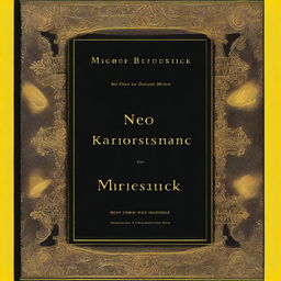 A high-quality image of a book cover, completely black in color, is illuminated by a powerful flame of yellow light, reminiscent of a divine glow