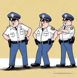 A humorous, high-quality digital art image depicting an unusual scene - police officers attempting to 'arrest' a visible, cartoonish representation of a fart