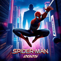 An exciting movie poster for 'Spider-Man 2025', featuring a dynamic and sleek design