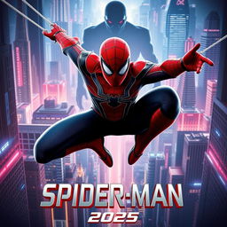 An exciting movie poster for 'Spider-Man 2025', featuring a dynamic and sleek design