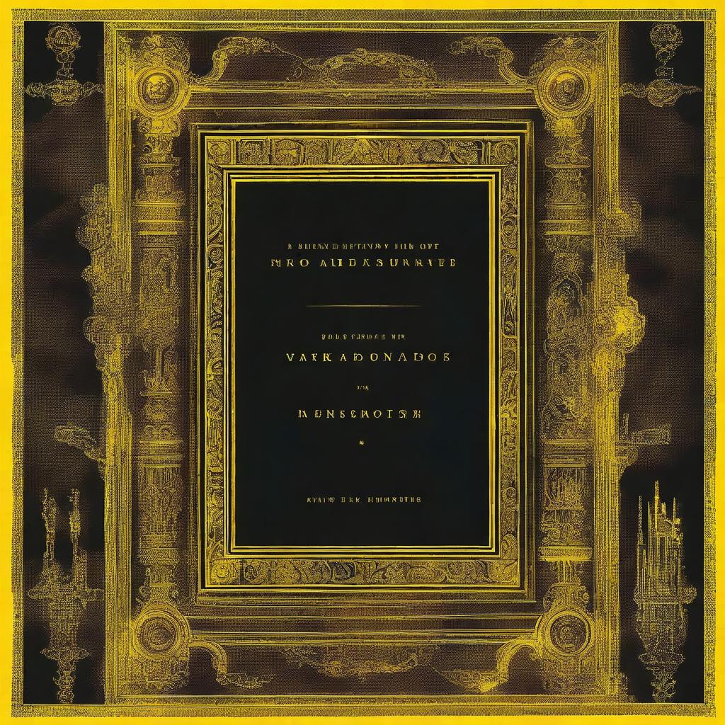 A high-resolution image of a book cover, entirely black, is bathed in a potent yellow light, giving it a divine aura