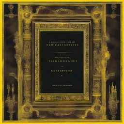 A high-resolution image of a book cover, entirely black, is bathed in a potent yellow light, giving it a divine aura