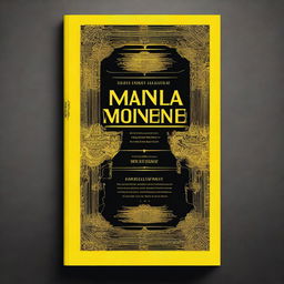 A high-resolution image of a book cover, entirely black, is bathed in a potent yellow light, giving it a divine aura