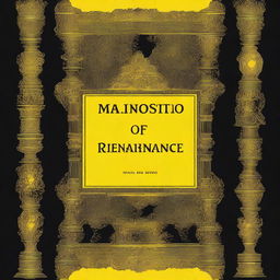 A high-resolution image of a book cover, entirely black, is bathed in a potent yellow light, giving it a divine aura