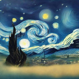 A high-quality digital art image that captures the essence of a starry night