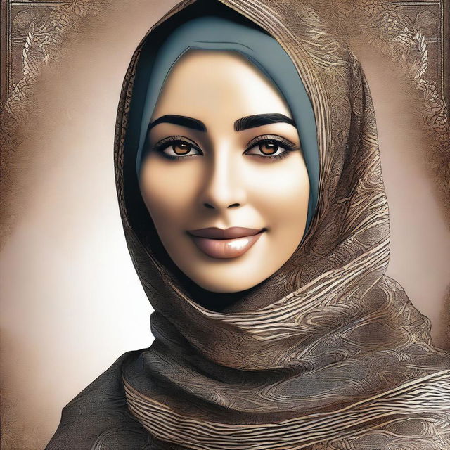 A high-quality digital art portrait of a woman radiating confidence and elegance