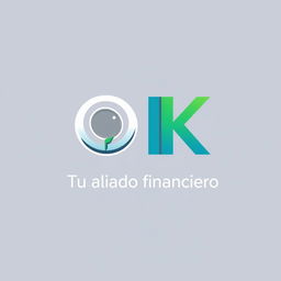 A modern and sleek logo featuring the initials 'O K' prominently displayed, designed for a money lending business