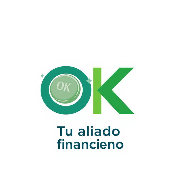 A modern and sleek logo featuring the initials 'O K' prominently displayed, designed for a money lending business